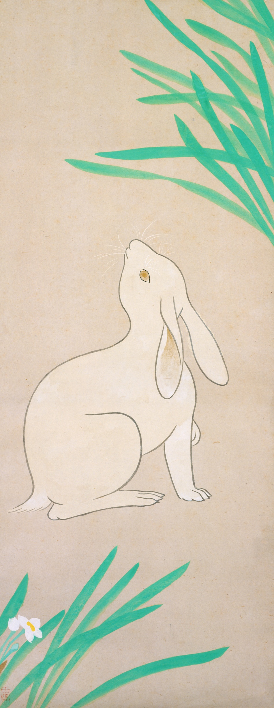 小林古径,Kobayashi Kokei『兎図』（東京富士美術館所蔵）「東京富士美術館収蔵品データベース」収録