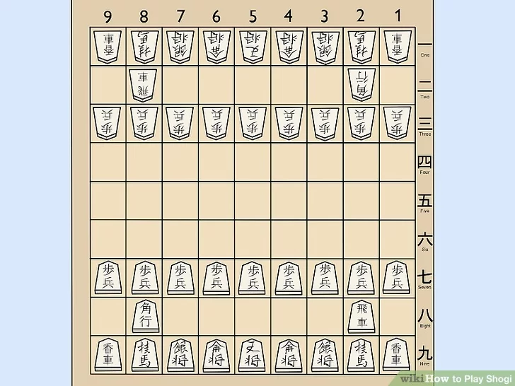 How to arrange shogi pieces (starting board of shogi)